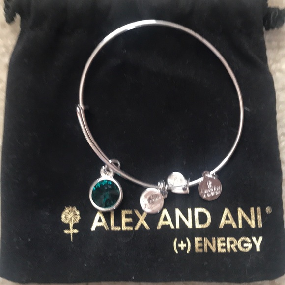 Jewelry - Alex and Ani Birthstone Bracelet - May - Emerald